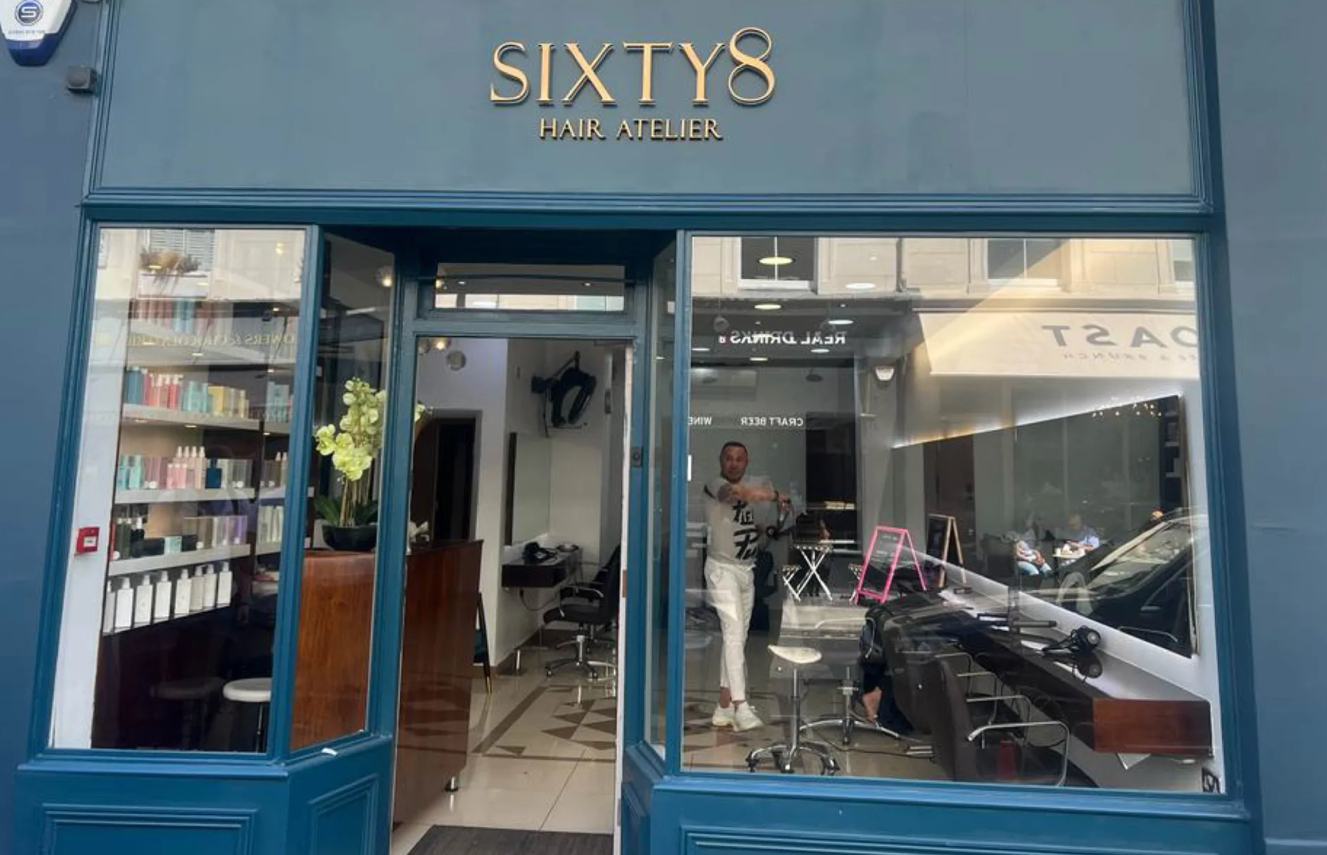 Salon reception area